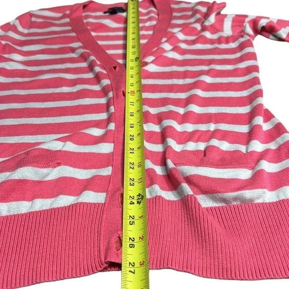 Tommy  Hilfiger long striped button front cardigan,women Large.100% Pima cotton - Picture 11 of 16
